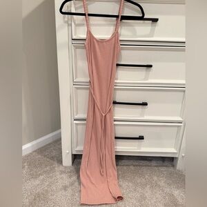 Missguided Blush Ribbed Dress
